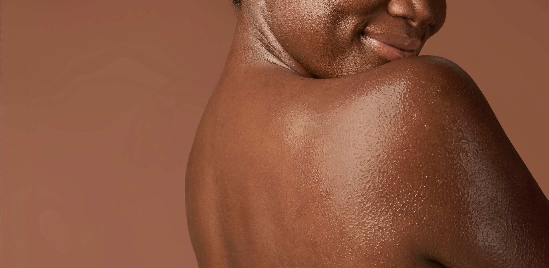 black women touching her skin